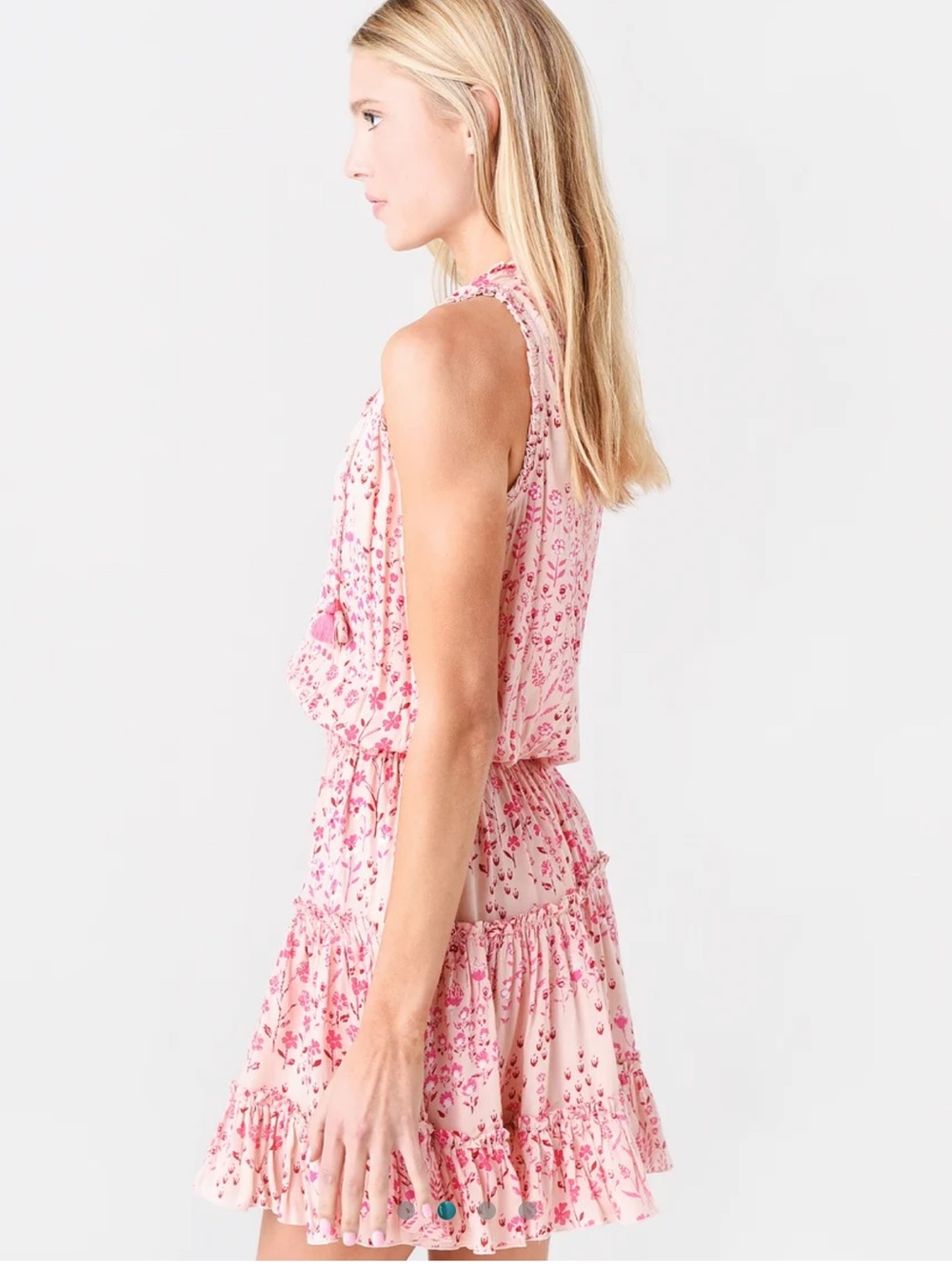 POUPETTE ST BARTH • Mini Clara dress pink floral - Size small sleeveless - Picture 3 of 9